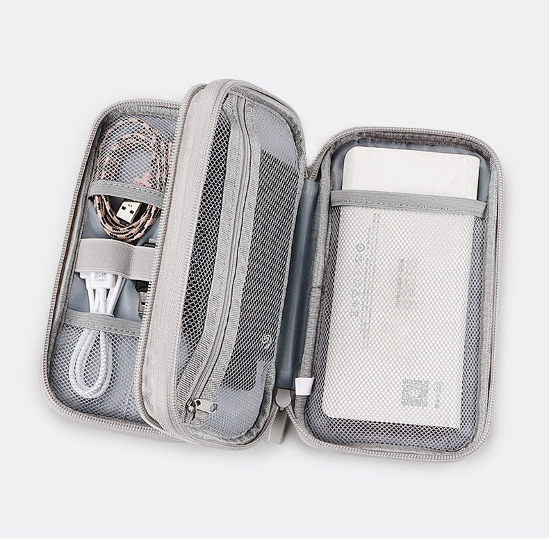 Travel Cable Organizer Bag – Waterproof Double-Layer Tech Case